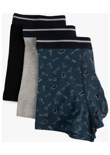 3'lü Boxer Seti Oyun Baskılı Çok Renkli indirimleri