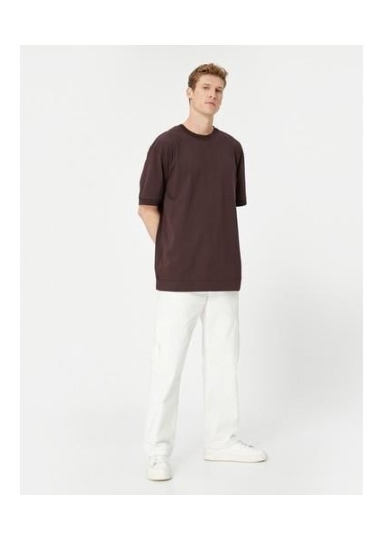 Basic Tişört Bisiklet Yaka Kısa Kollu Pamuklu