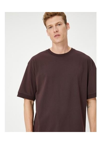 Basic Tişört Bisiklet Yaka Kısa Kollu Pamuklu