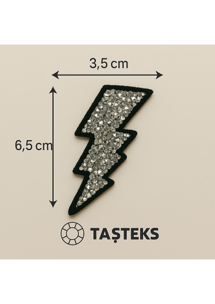 Taşlı Ütülenebilen Veya Sticker Olarak Kullanılabilen Şimşek Modeli