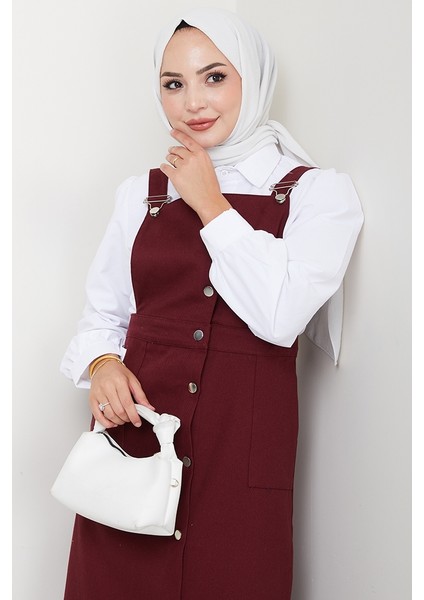 Boydan Düğmeli Gabardin Jile 1552 - Bordo fiyatları