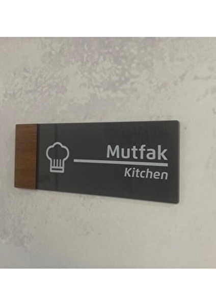 Mutfak Yönlendirme Tabelası Antrasit Pleksi 24 x 9 cm Endüstriyel Kullanıma Uygun fırsatları