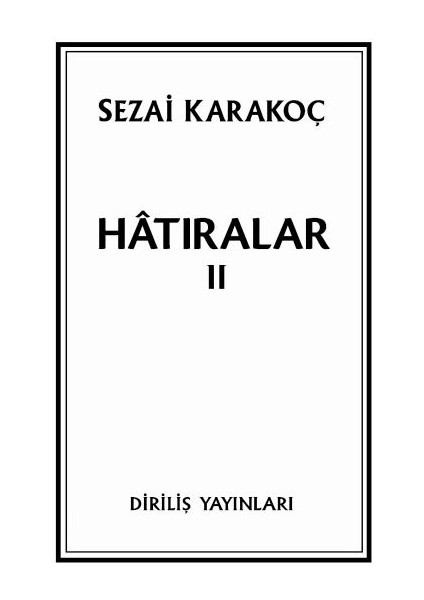 Hatıralar Iı
