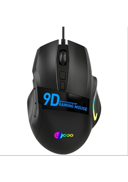 Lenovo Lecoo MS130 Usb+Kablolu 7200DPI+9 Tuşlu Rgb Aydınlatmalı Gaming Mouse