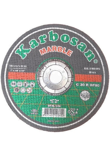 Karbosan Marble Mermer Kesme Diski 180X3,2X22,23