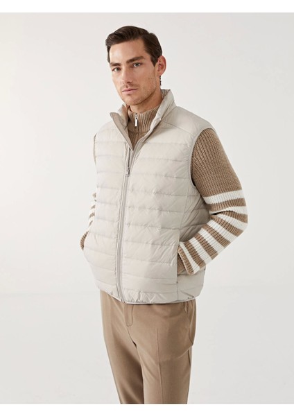 Southblue Bej Standart Kalıp Dik Yaka Erkek Şişme Yelek
