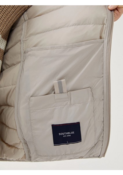 Southblue Bej Standart Kalıp Dik Yaka Erkek Şişme Yelek fırsatları
