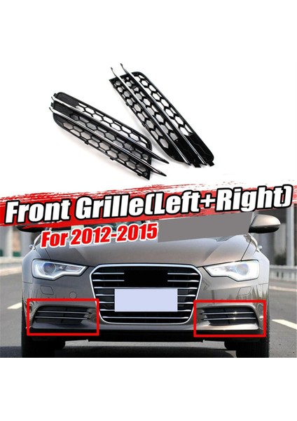 1paır Ön Sis Kapağı Petek Izgara Izgaraları Audi A6 C7 2012-2015 4G0807681 4G0807682 Kaplama ve Siyah (Yurt Dışından)