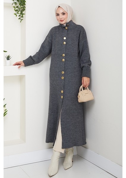 Reha Düğmeli Triko Hırka 1603 - Antrasit modelleri