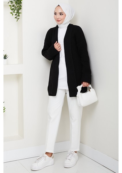 Enfil Şal Yaka Triko Hırka 1598 - Siyah fiyatları