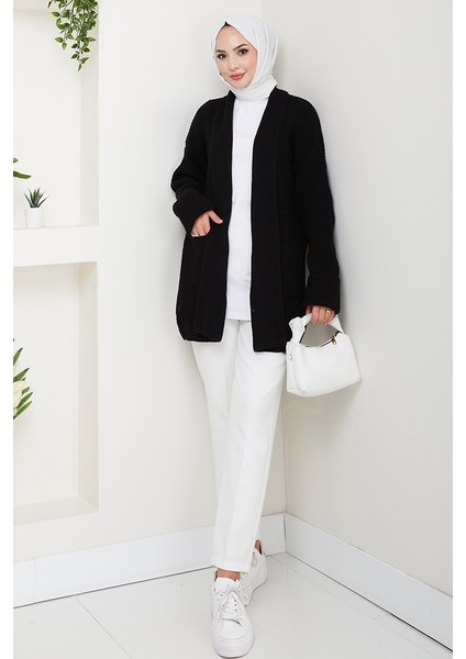 Enfil Şal Yaka Triko Hırka 1598 - Siyah fırsatları