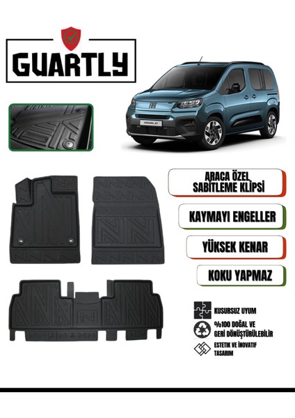 Fiat Doblo 2023 ve Sonrası Uyumlu 4d Premium Havuzlu Paspas Takımı