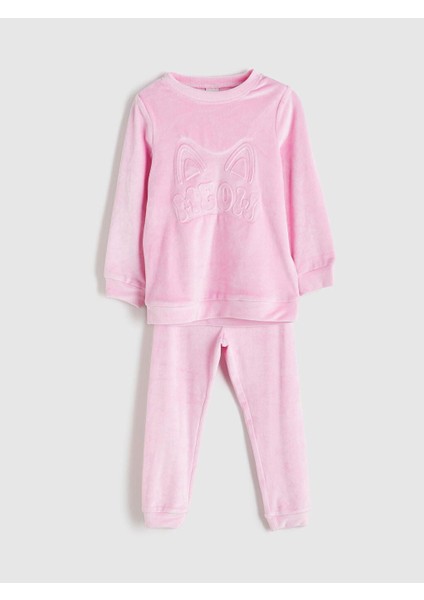 Bisiklet Yaka Kız Çocuk Pijama Takım (W5)