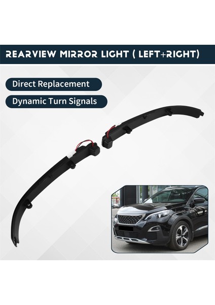 LED Yan Ayna Işık Dinamik Dönüş Sinyal Lambası Göstergesi Peugeot 3008 5008 2017-2020 Için Işık Aksesuarları (Yurt Dışından) fırsatları