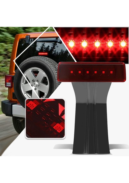 Araba Üçüncü Fren Durdur Işığı 68048581AA Jeep Wrangler Için Jk 2007-2018 Arka Yüksek Montaj Sinyali LED Lamp Kırmızı ve Siyah (Yurt Dışından) fiyatları