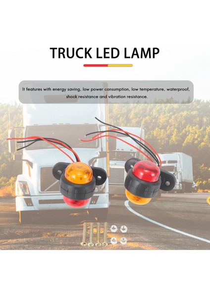 2pcs Kamyon Römork LED Lambalar 24V Araba Yan Işaretleri Işıkları Uyarı Sinyal Yan Işaretleme Işık (Yurt Dışından) fırsatları