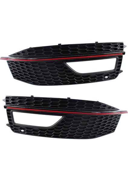 1 Çift Kırmızı Çizgi Sis Far Çerçeve Izgara Spor Tarzı Sis Lambası Kapağı Audi A4 S4 13-15 Dekoratif Modifikasyon Parçaları (Yurt Dışından)