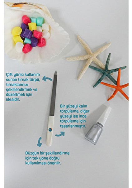 Çift Yönlü Tırnak Törpüsü 2.2x17x1 Cm Çelik Yapı ile Etkili Tırnak Bakımı