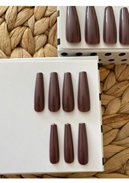 SYBELLE Kahverengi Balerin Takma Tırnak 20 Adet Profesyonel Kalite Tırnak Bakımı için fırsatları