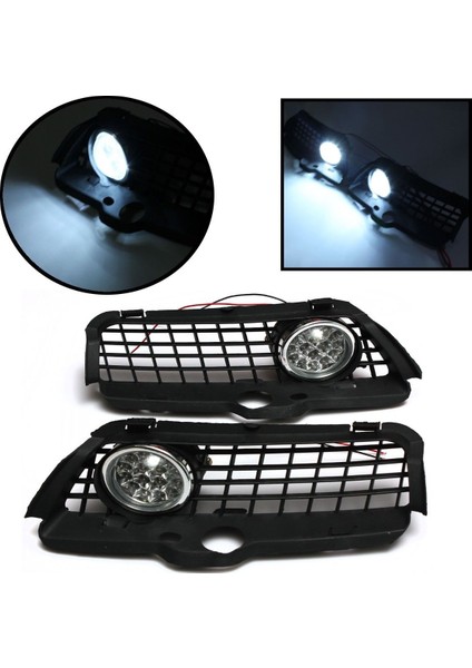 1paır Araç Ön Tampon LED Sis Lambası Izgara Kapağı Vw Golf Jetta Mk3 Cabrio 1993-1998 Beyaz Drl Sürüş LED Sis Işığı (Yurt Dışından) fırsatları