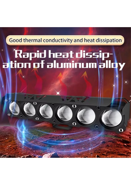 6 Lens Motosiklet LED Spotlight Çift Renk Hı/düşük Işın Sis Lambaları Araba Kamyonları Için Suv Utv 12V 24VMINI Lens Far (Yurt Dışından) fırsatları