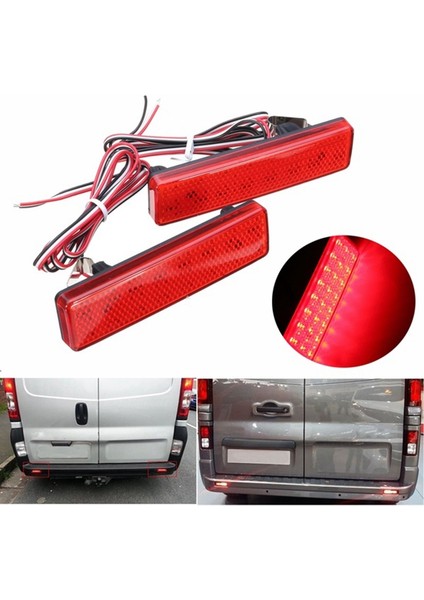 2x Kırmızı Araba Arka Tampon Reflektör Sinyali LED Kuyruk Durdurma Fren Lambası Vauxhall Opel Vivaro Movano (Yurt Dışından) modelleri
