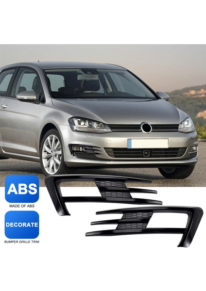 Golf Için 7 Mk7 2014 2015 2016 2017 Ön Tampon Sis Izgarası Sis Lambası Kaş Kapağı Trim Parlak Siyah (Yurt Dışından) indirimleri