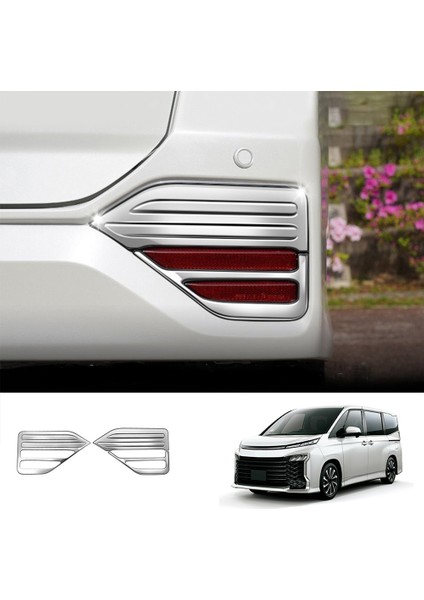 Toyota Noah Voxy 90 Serisi 2022 Gümüş Için Arka Reflektör Sis Işık Lamba Kapağı Trim Çerçeve Çerçeve Dış Aksesuarlar (Yurt Dışından) indirimleri