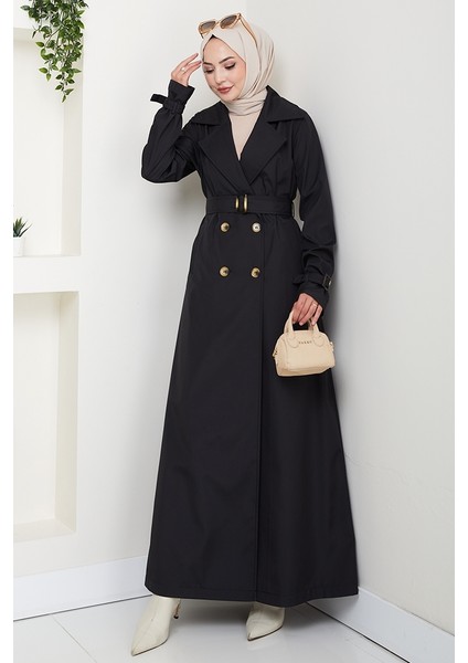 Tam Boy Su Geçirmez Trenç 1596 - Siyah