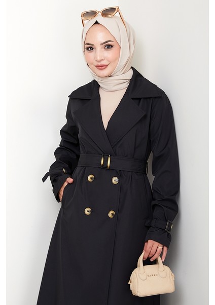 Tam Boy Su Geçirmez Trenç 1596 - Siyah indirimleri