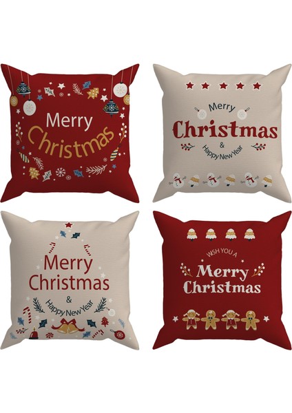 Christmas 4'lü Kırlent Kılıf DS27