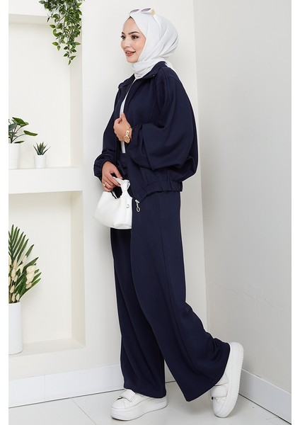 Fermuarlı Oversize Takım 1595 - Lacivert indirimleri