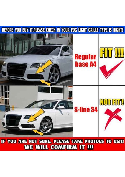 Araba Ön Tampon Sis Fark File Grille Kapak 8KD807682 8KD807681 Audi A4 B8 2009-2012 Sis Lambası Kapağı (Yurt Dışından) indirimleri