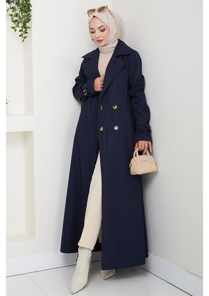 Tam Boy Su Geçirmez Trenç 1596 - Lacivert modelleri