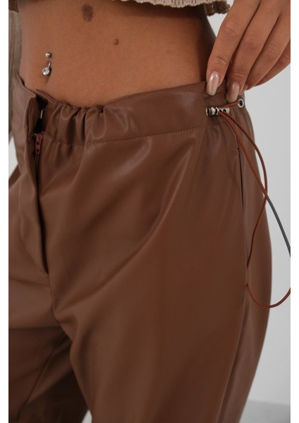 Bel Lastikli Deri Pantolon fırsatları