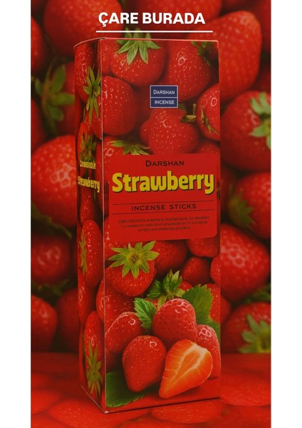 Darshan Incense - Çilek 20'li Çubuk Tütsü (Pozitif Enerji & Canlandırıcı)