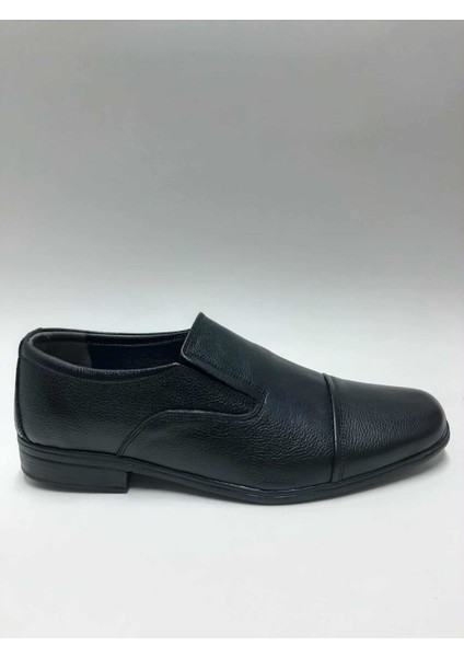 Hakiki Deri Bağcıksız Klasik Siyah Topuklu Hafif Yazlık Erkek Ayakkabı C-6343847HSA