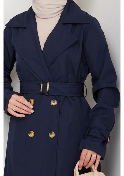 Tam Boy Su Geçirmez Trenç 1596 - Lacivert fırsatları