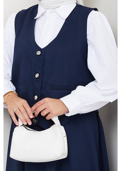 Ikili Gabardin Yelek Etek Takım 1400 - Lacivert fırsatları