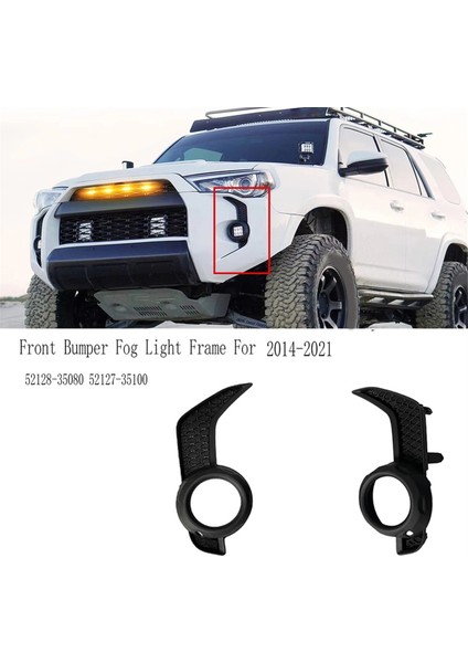 Ön Tampon Sis Lambası Çerçeve Gün Işığı Toyota 4runner Için Sis Geçirmez Lamba Kapağı 2014-2021 52128-35080 52127-35100 (Yurt Dışından)