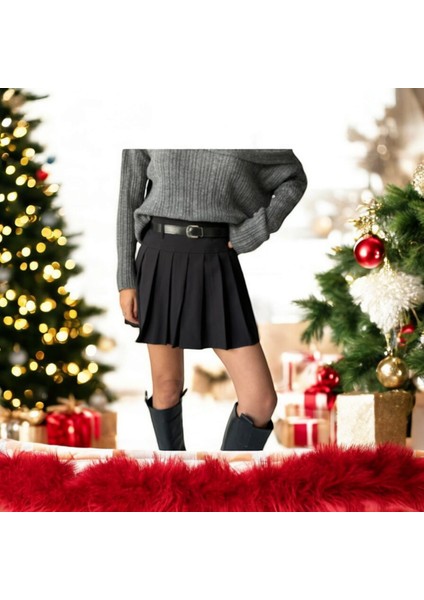 Ful Pile Kadın Kemerli Etek