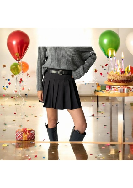 Ful Pile Kadın Kemerli Etek indirimleri