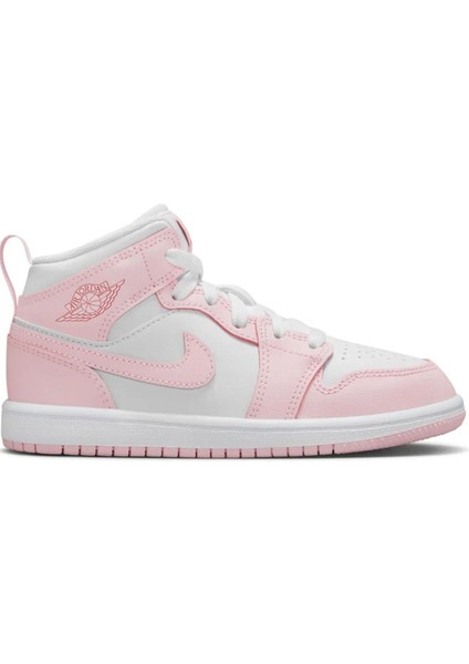 Air Jordan 1 Mid Ps Leather Unisex Sneaker Hakiki Deri Günlük Spor Ayakkabı Beyaz Pembe