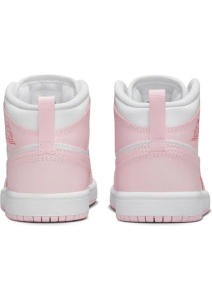 Air Jordan 1 Mid Ps Leather Unisex Sneaker Hakiki Deri Günlük Spor Ayakkabı Beyaz Pembe fırsatları