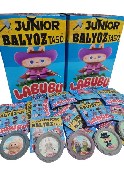Labubu Karakter Tasoları 40 Adet | Koleksiyonluk Taso + Sürpriz Oyuncak ve Şeker Hediyeli