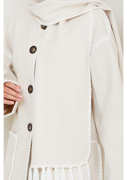 Arlin Atkılı Kaşe Uzun Ceket 1591 - Bej fiyatları