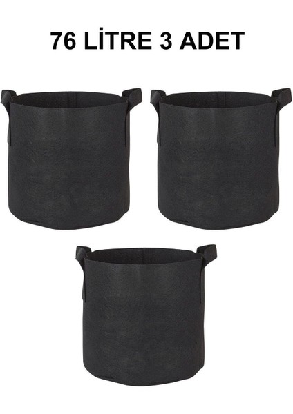 Kumaş Saksı Pot 76 Litre 3 Adet