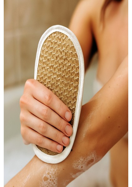 Oval Doğal Keten Lifi Banyo Yüz ve Vücut Kesesi, Hamam Kesesi %100 Organik fiyatları