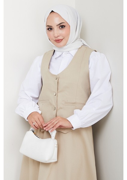 Ikili Gabardin Yelek Etek Takım 1400 - Bej fiyatları