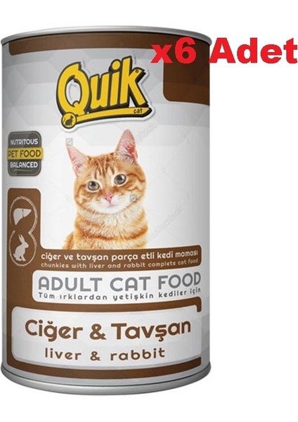 Ciğer Tavşanlı Kedi Konservesi 415 Gram x 6'lı